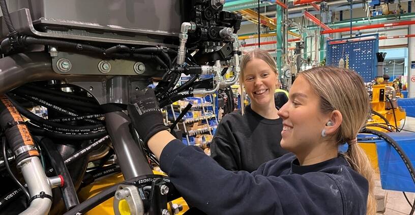 Volvo employees working in the assembly