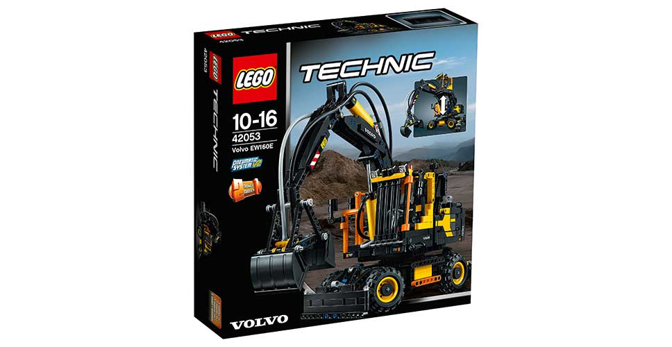 LEGO® Technic builds air-powered mini wheeled excavator