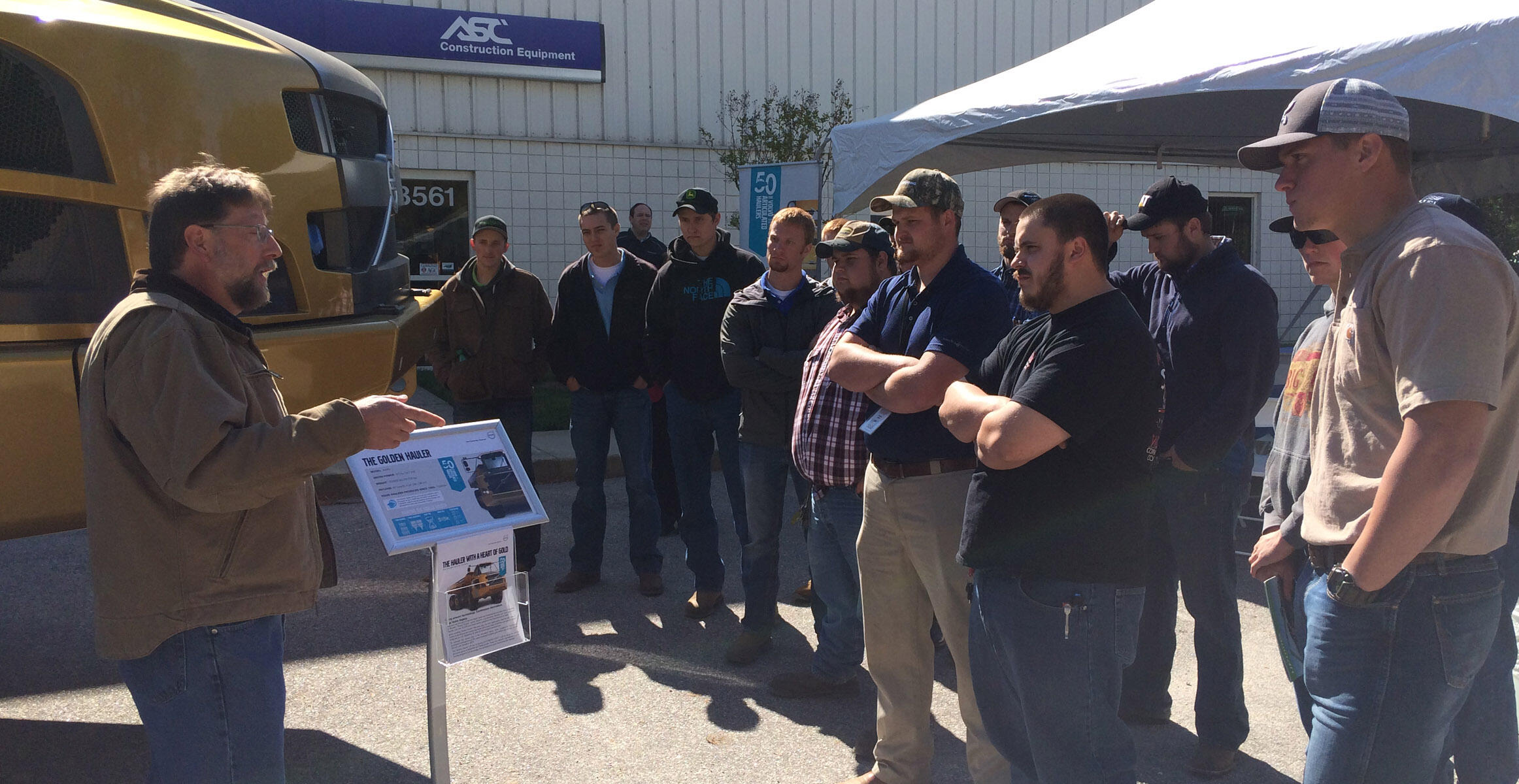 Students visit Volvo's dealer ASC, to learn more about hi-tech construction equipment 