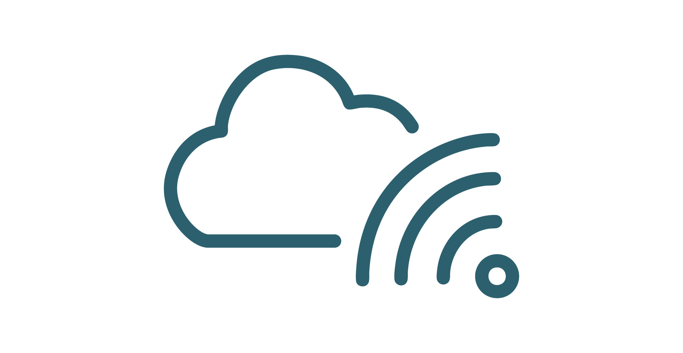 Icon of cloud with WiFi symbol next to it