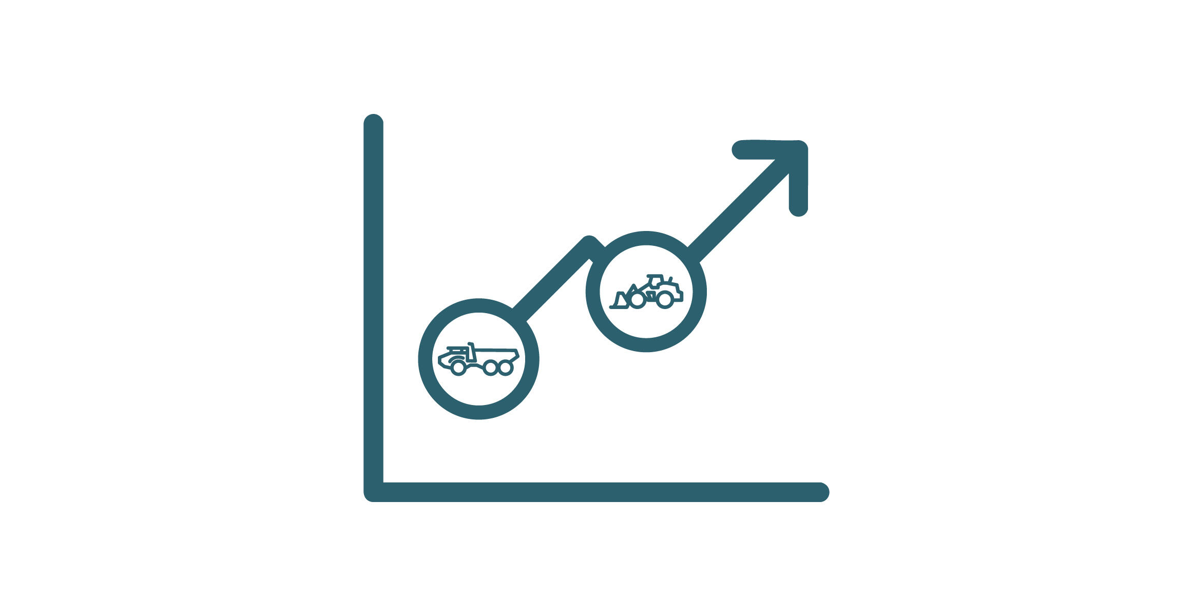 Icon of productivity graph with arrow going upwards
