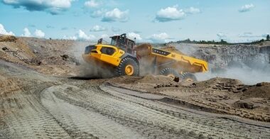 A new generation Volvo A60 articulated hauler with new robust axles