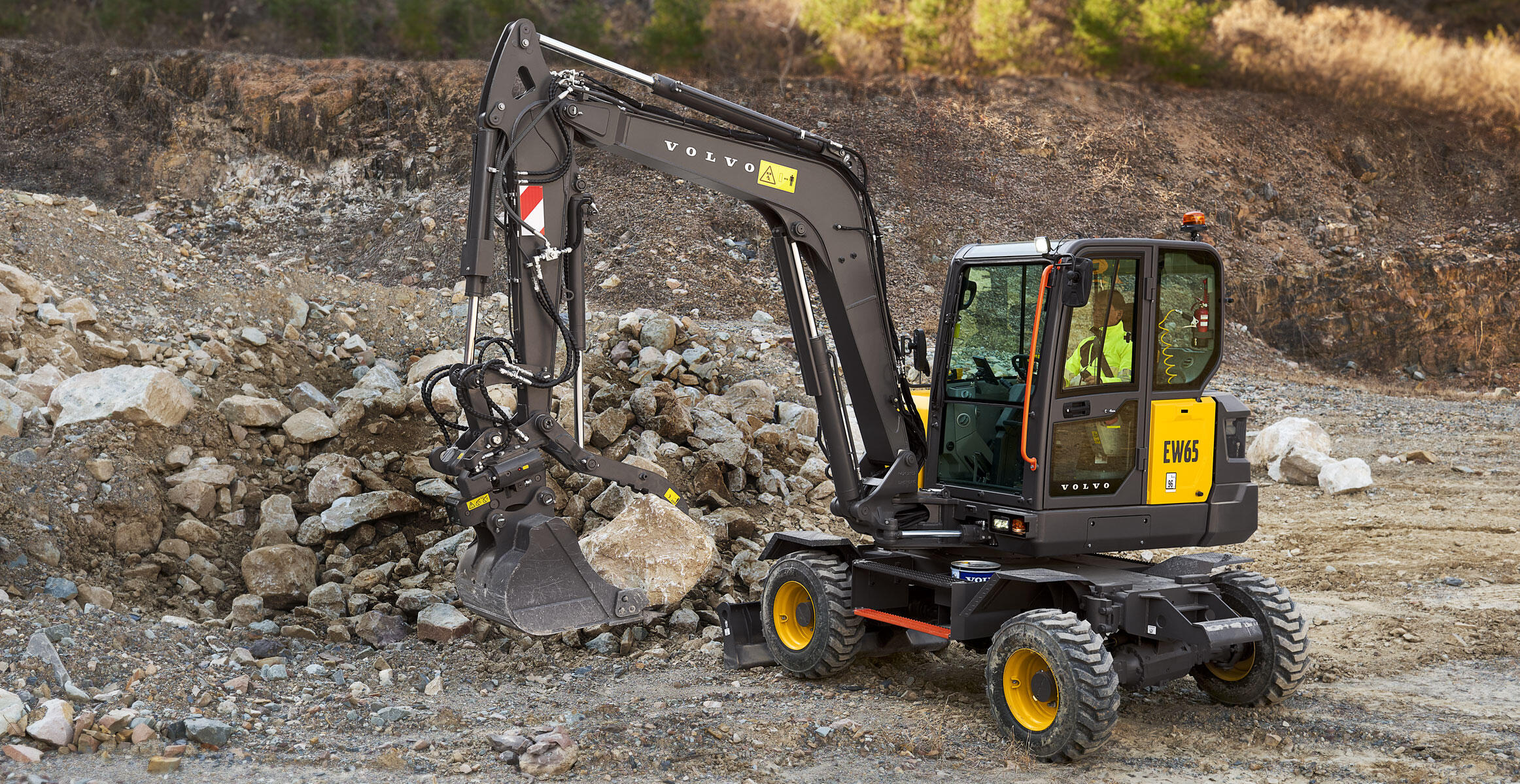 volvo compact excavators ew65 stage v