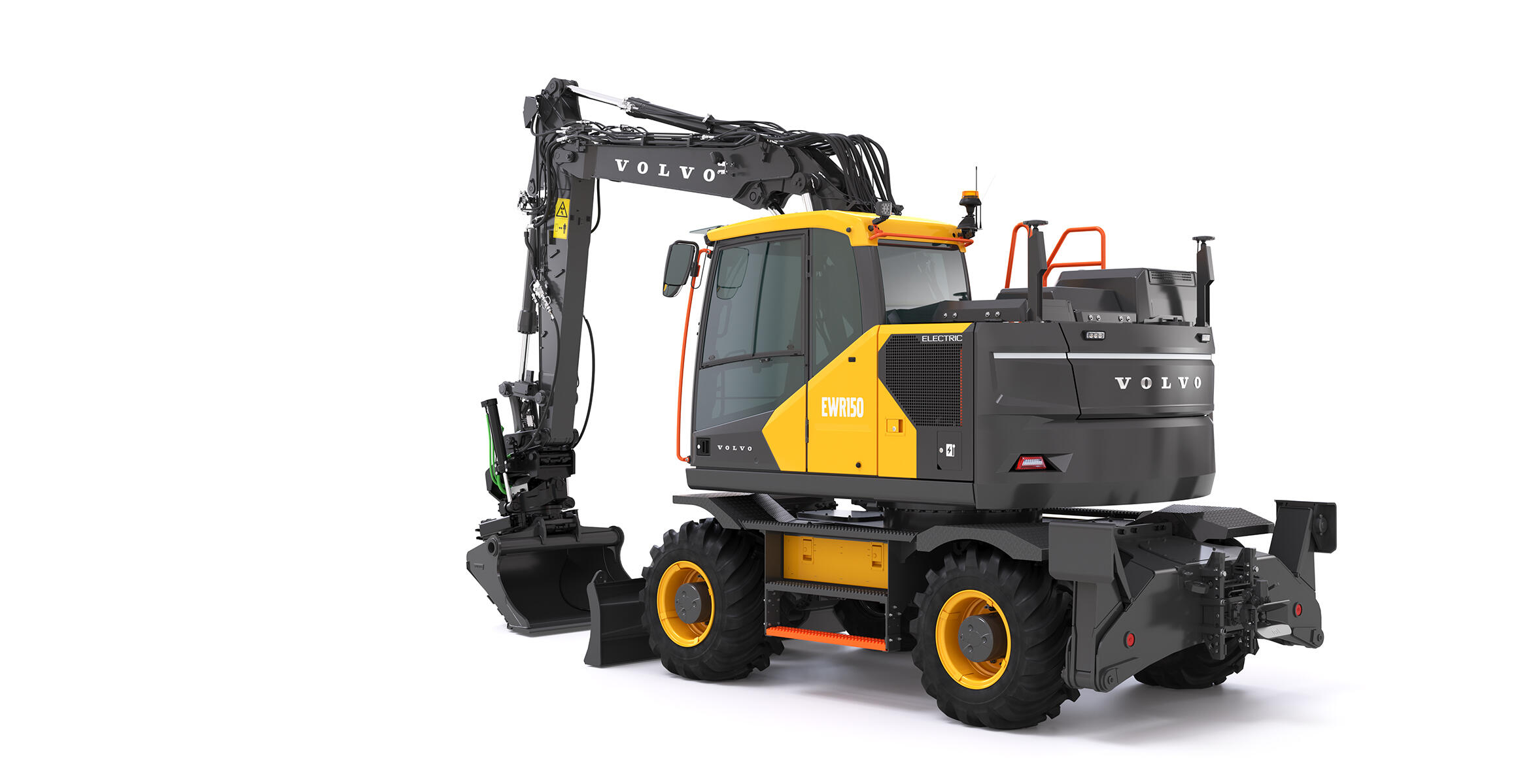 volvo electric wheeled excavators ewr150 electric