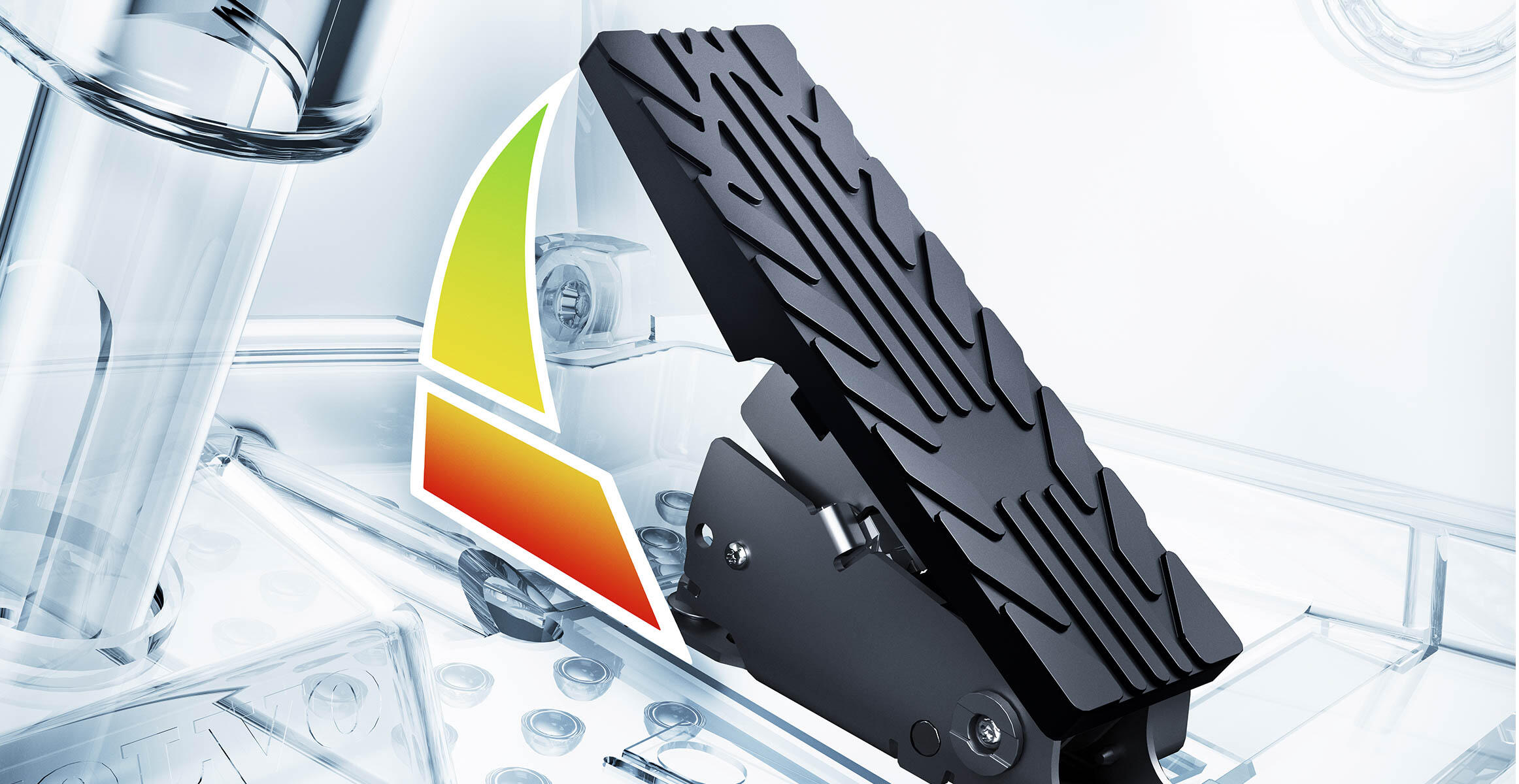 A close view of the Eco mode on the L110H or  L120H gas pedal.