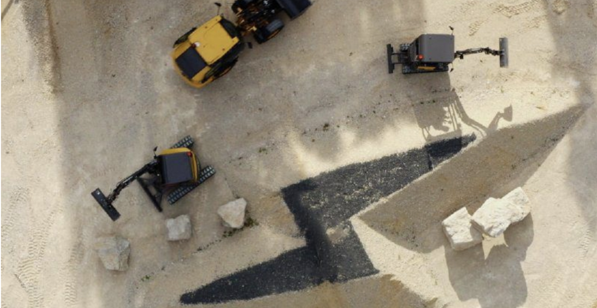 Birdseye view of three machines