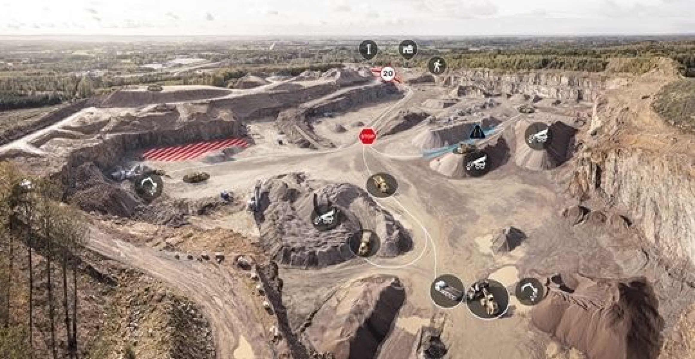 Birdseye view of a work site