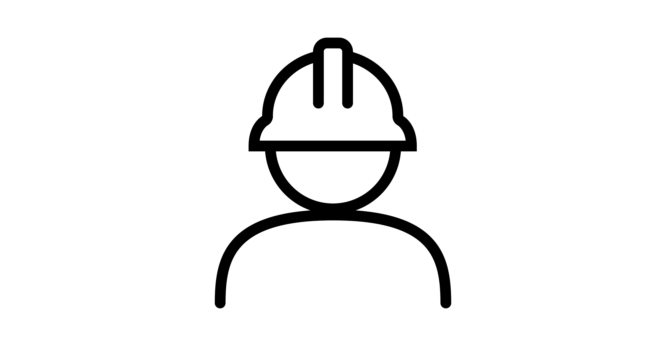 Icon illustrating person with hardhat