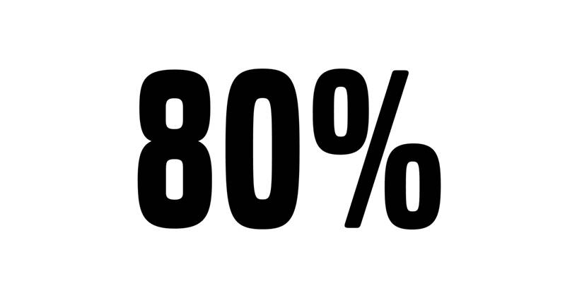 Icon illustrating 80%