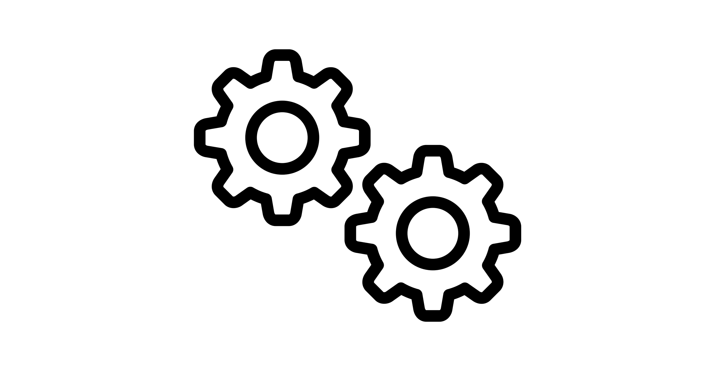 Icon illustrating two cogwheels 