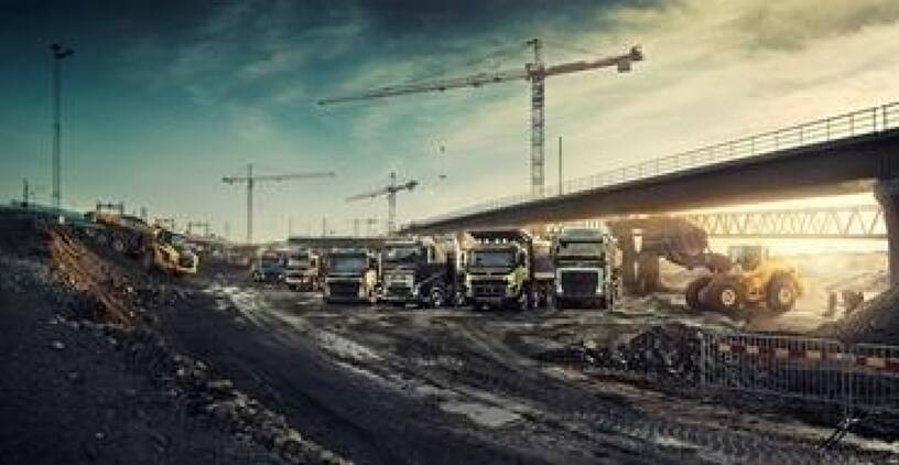 Volvo trucks and machine line up