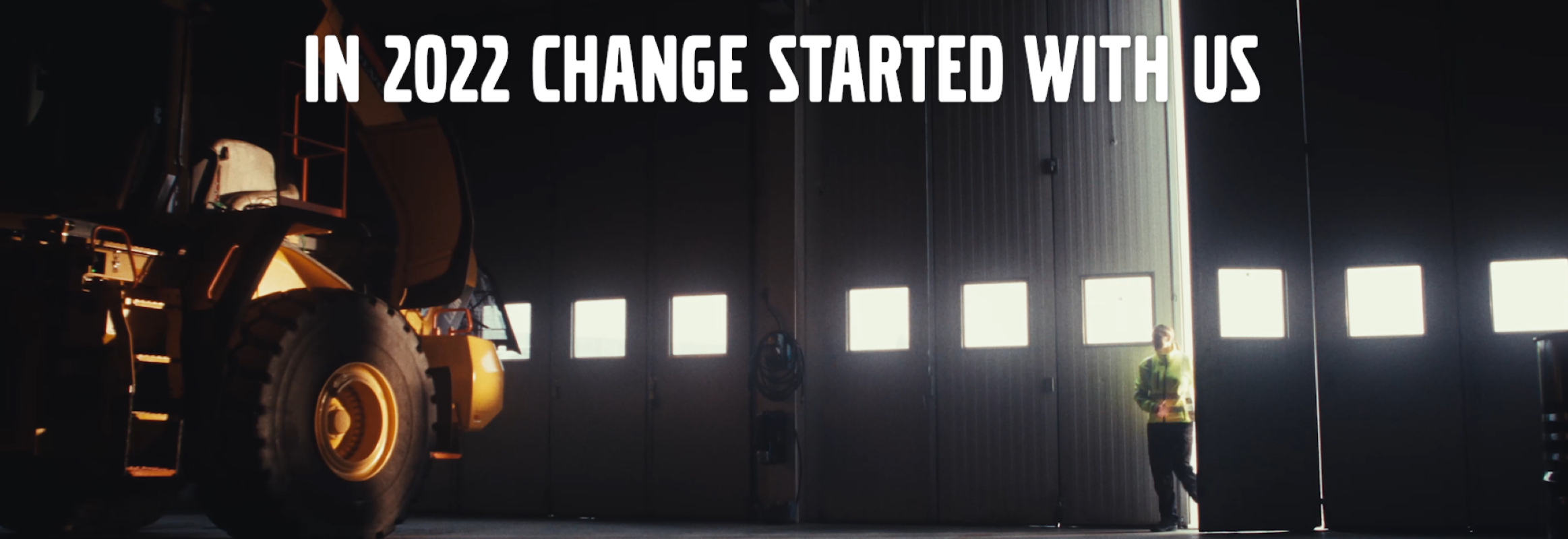 hero image of video highlights and Volvo machine and operator