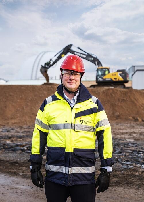 a man operator at a worksite