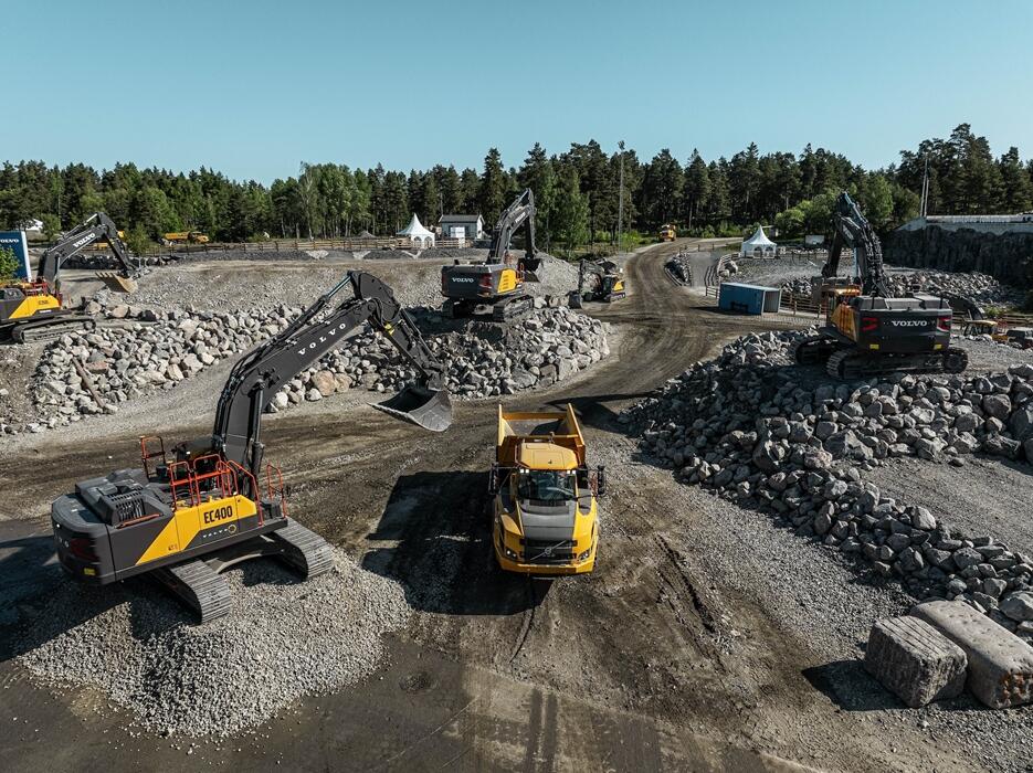 New generation EC400 excavator on display at Volvo Days, alongside the EC500 and EC230