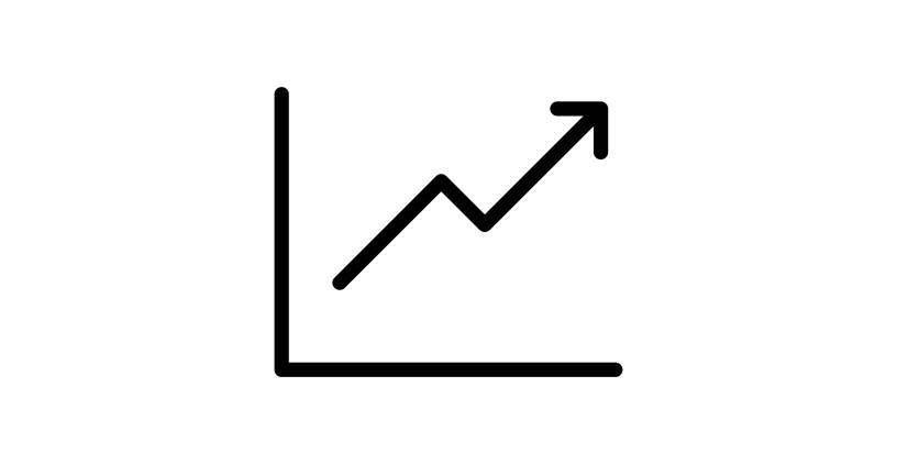 Icon illustrating upwards trend