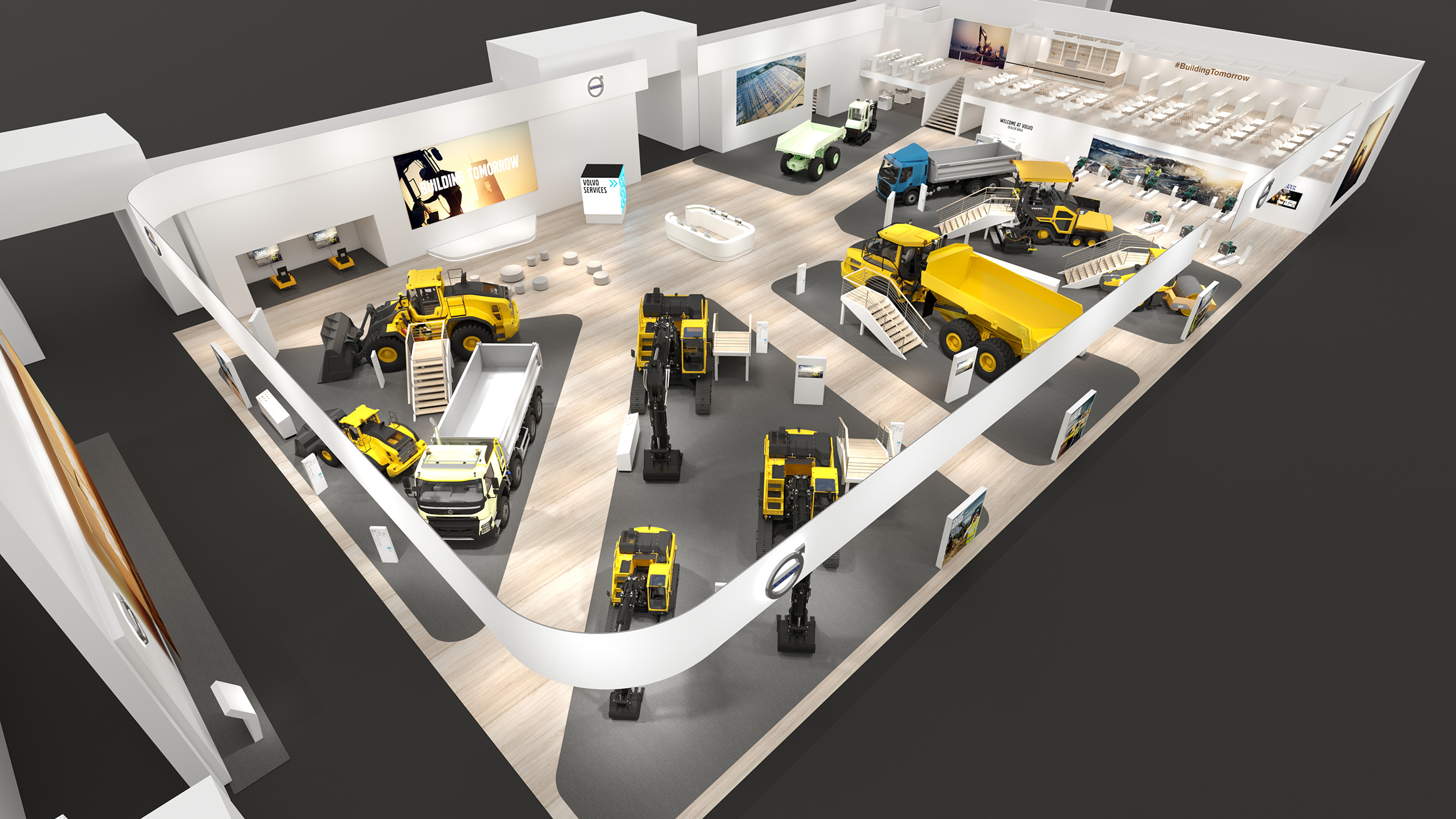 Volvo’s indoor stand at bauma.