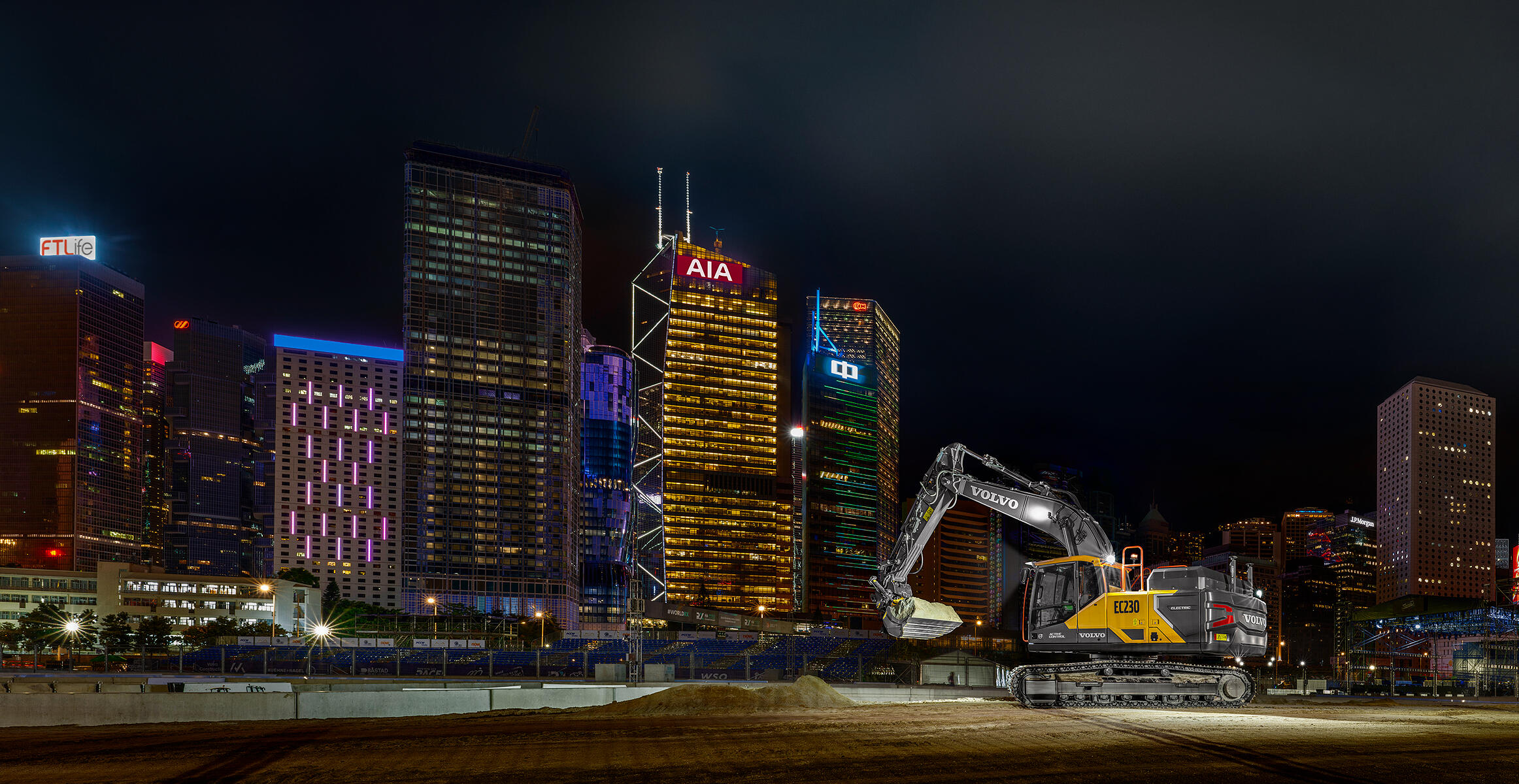 Hong Kong om natten – Bygning af spor