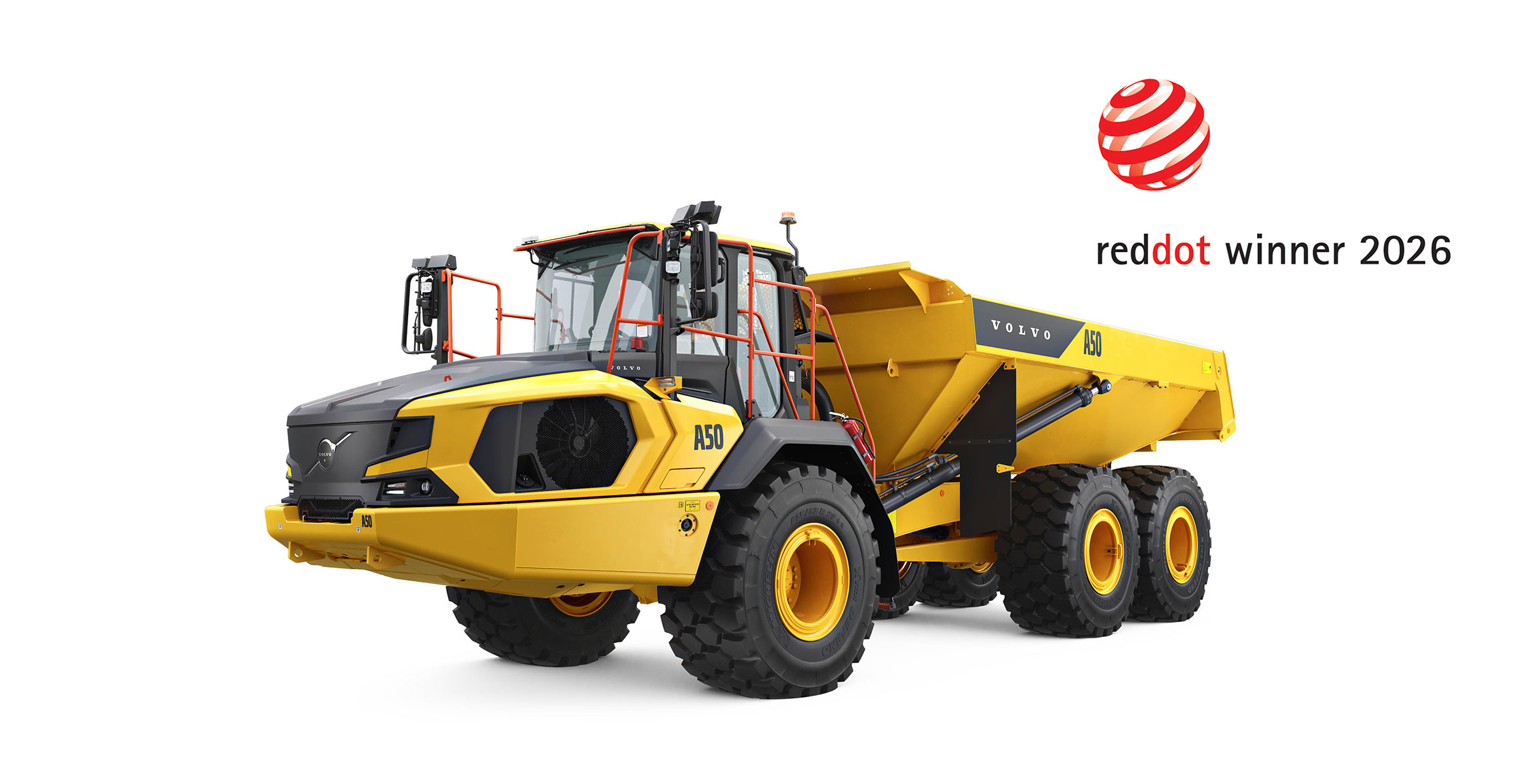 Volvo A50 articulated hauler has been honored with a Red Dot Product Award for Product Design