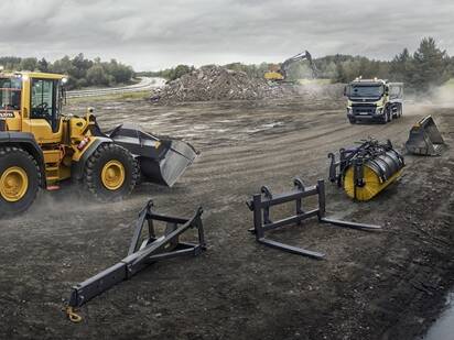volvo ataşman lastik tekerlekli yükleyici lo