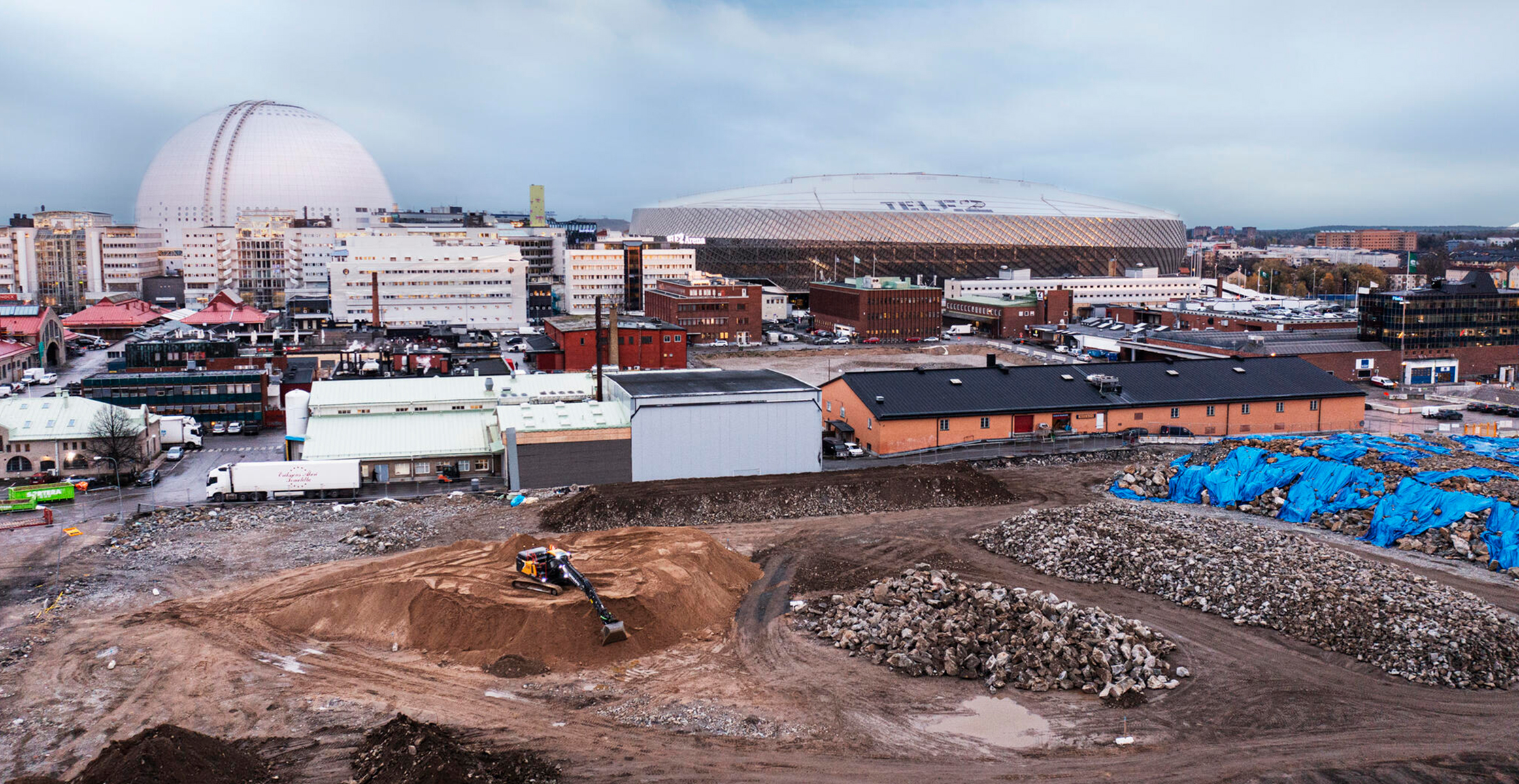 Volvo EC230 Electric excavator at Slakthusområdet