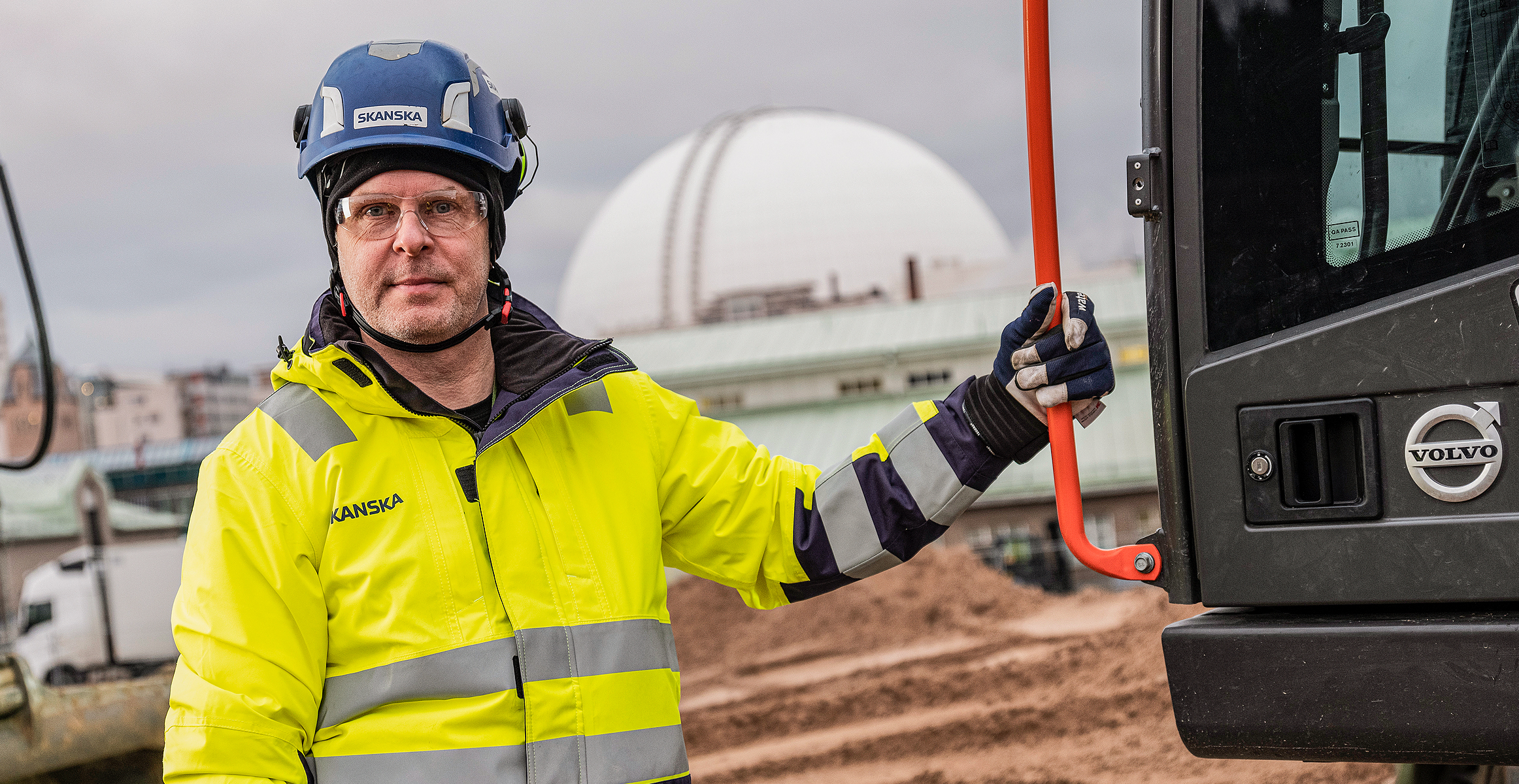 Richard Sjöblom at Slakthusområdet work site.