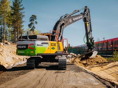Building roads and infrastructure with Electric excavator