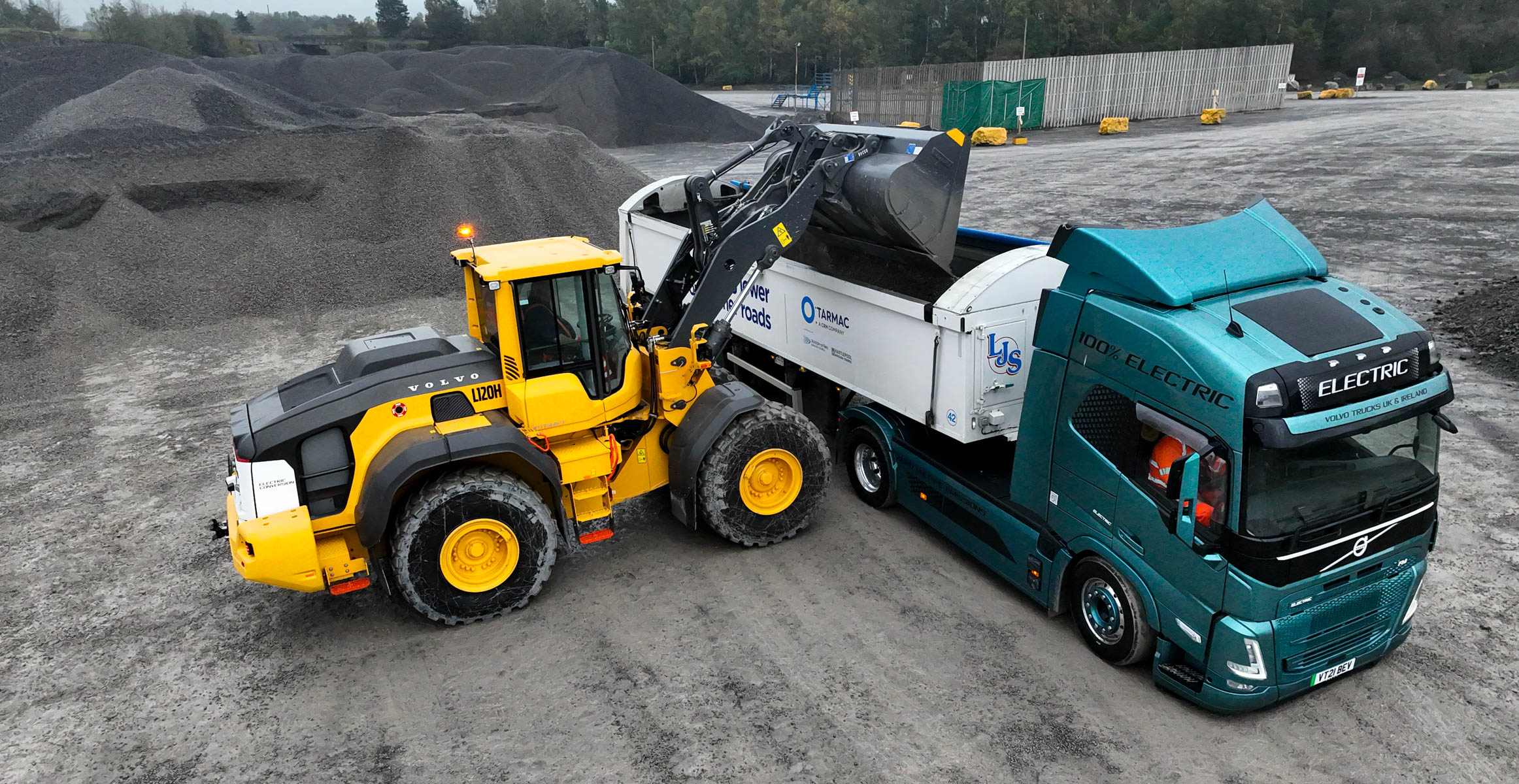 Electric wheel loader and truck at Hartlepool
