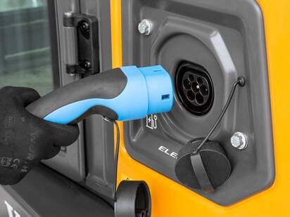 Charging electric construction equipment