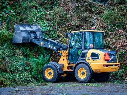 Electric waste and recycling with electric construction equipment