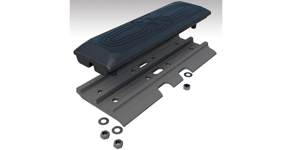 Volvo rubber pad – bolt on system increases excavator versatility