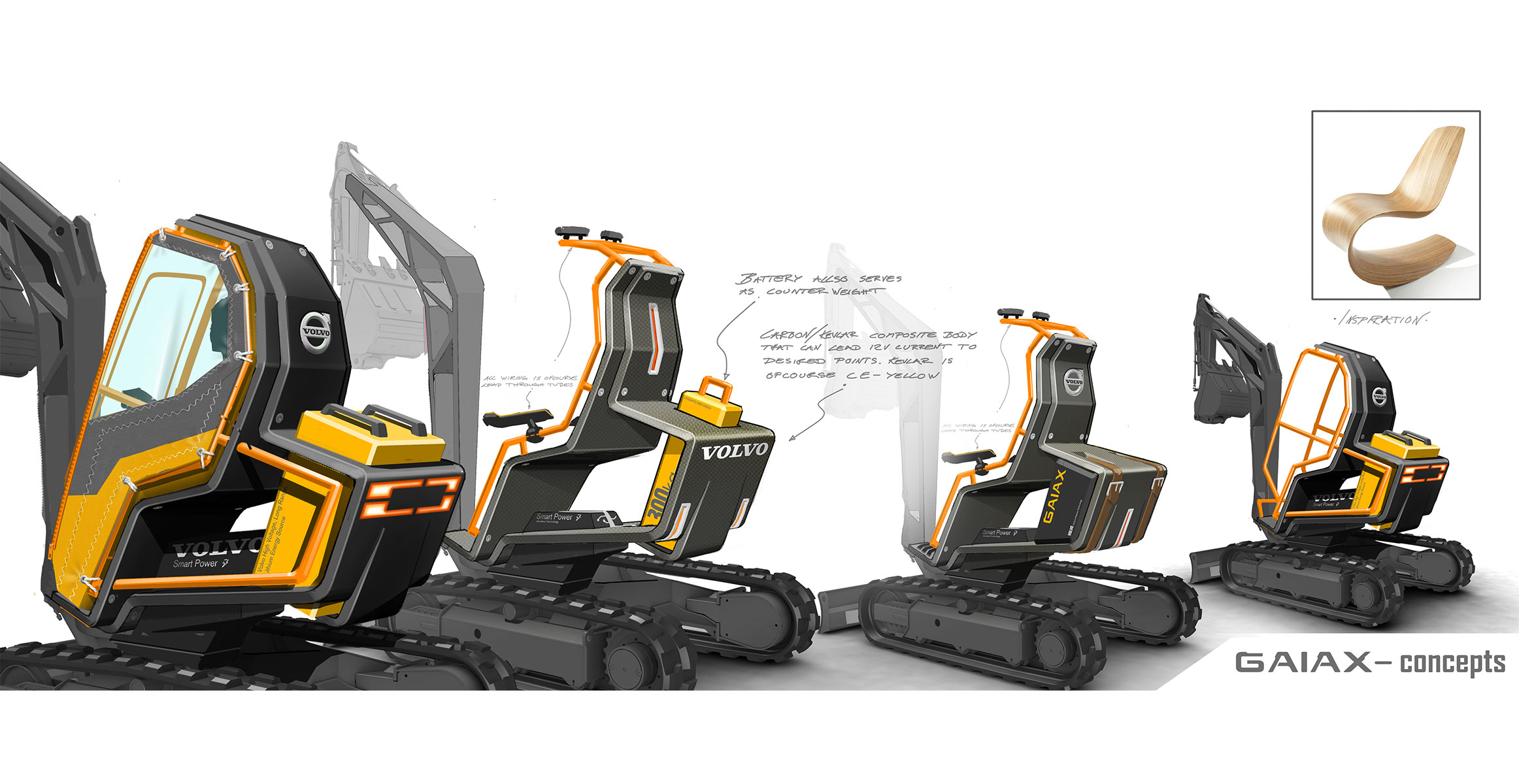 GaiaX concept compact excavator takes inspiration from Swedish design culture