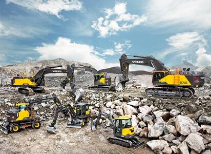 The Volvo excavator full range