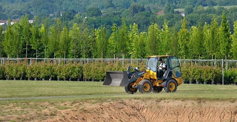 Volvo L25 Electric working on a farm