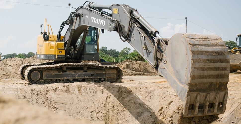 Volvo ECR305CL crawler excavator at I-4 Ultimate project