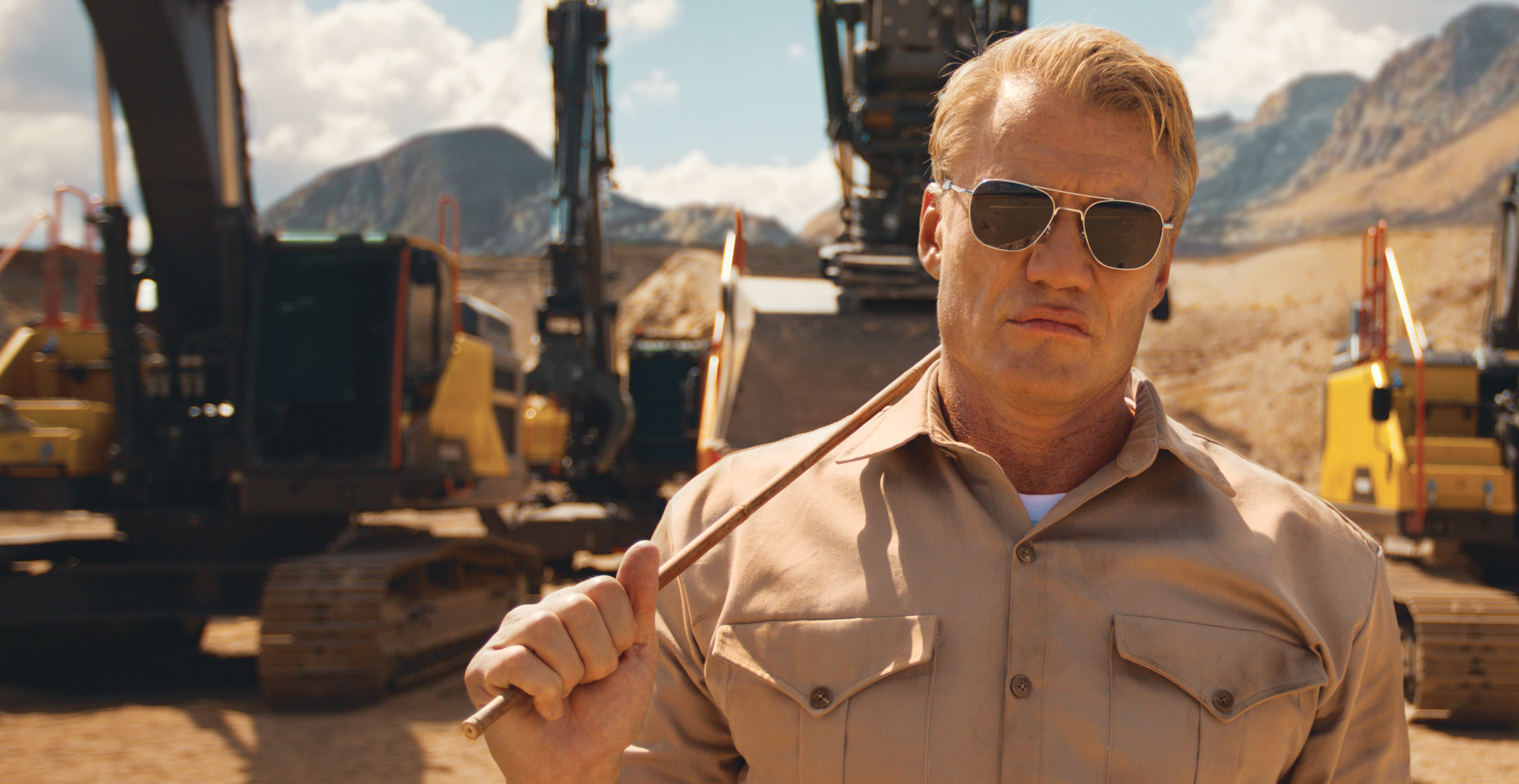 Dolph Lundgren, instrutor de testes das escavadeiras Volvo para qualquer desafio
