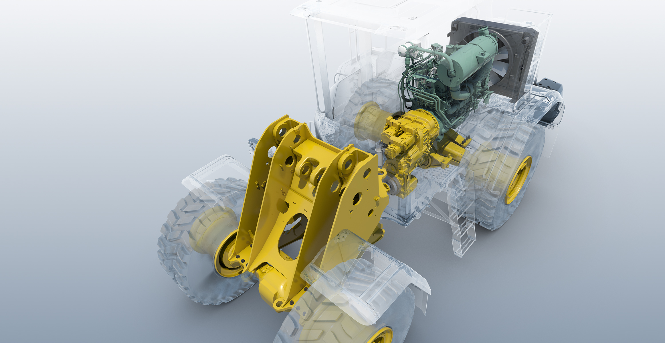 Imagem do desenho do Projeto de uma carregadeira Volvo