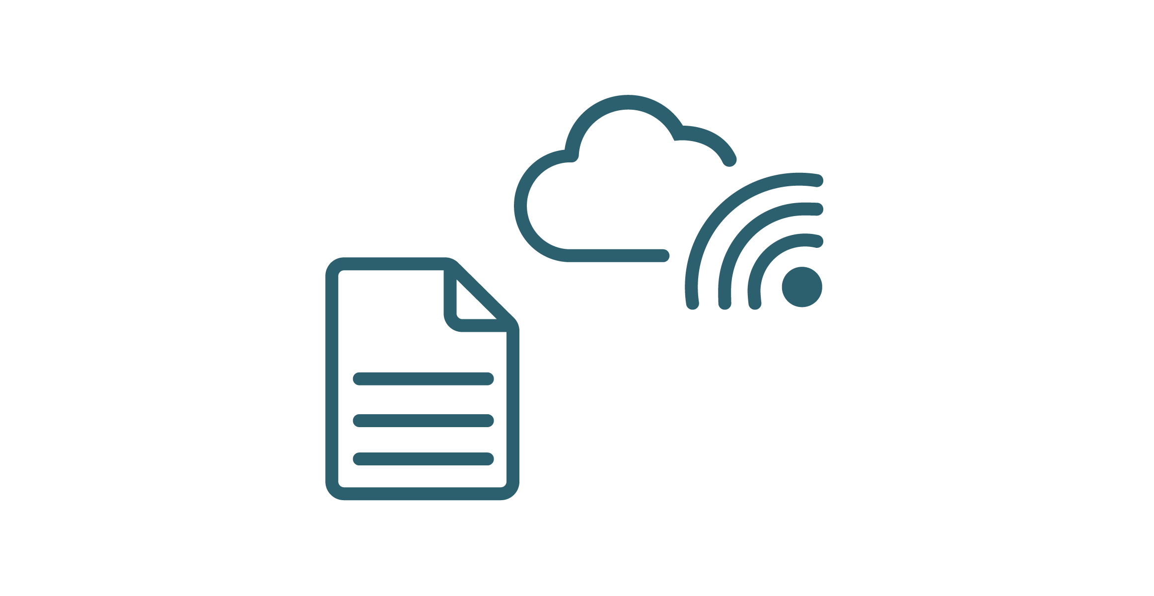 Icon of document with cloud connectivity above it