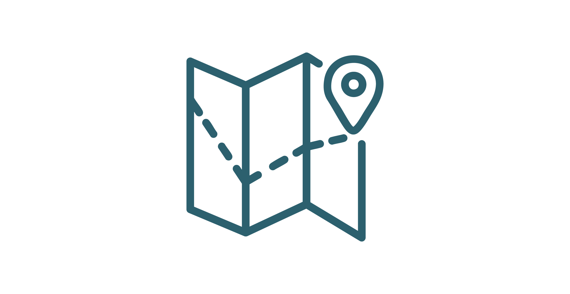 Icon of map and pointer on map