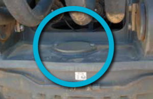 Excavator seal cover on the slew ring grease bath.