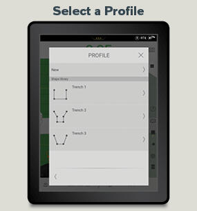 A Volvo Co-Pilot display showing how to select a Profile using Dig Assist.