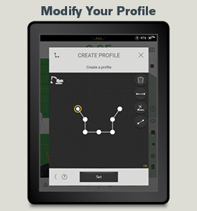 A Volvo Co-Pilot display showing how to modify a Profile using Dig Assist.