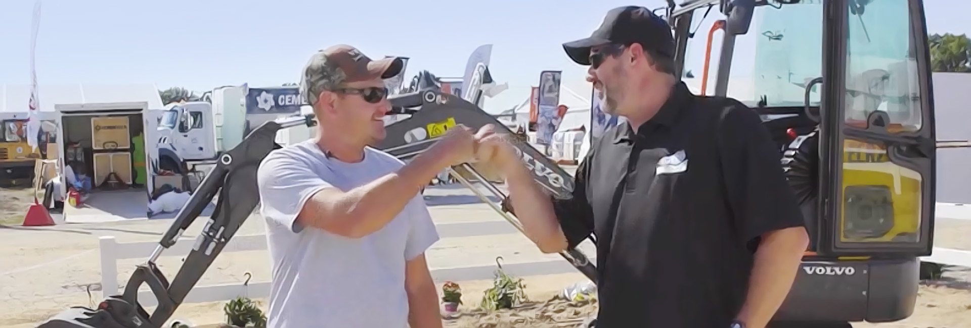 LetsDig18 and Direct Perfect Operating a Volvo Electric Excavator and a Volvo Electric Wheel Loader at Utility Expo 2021