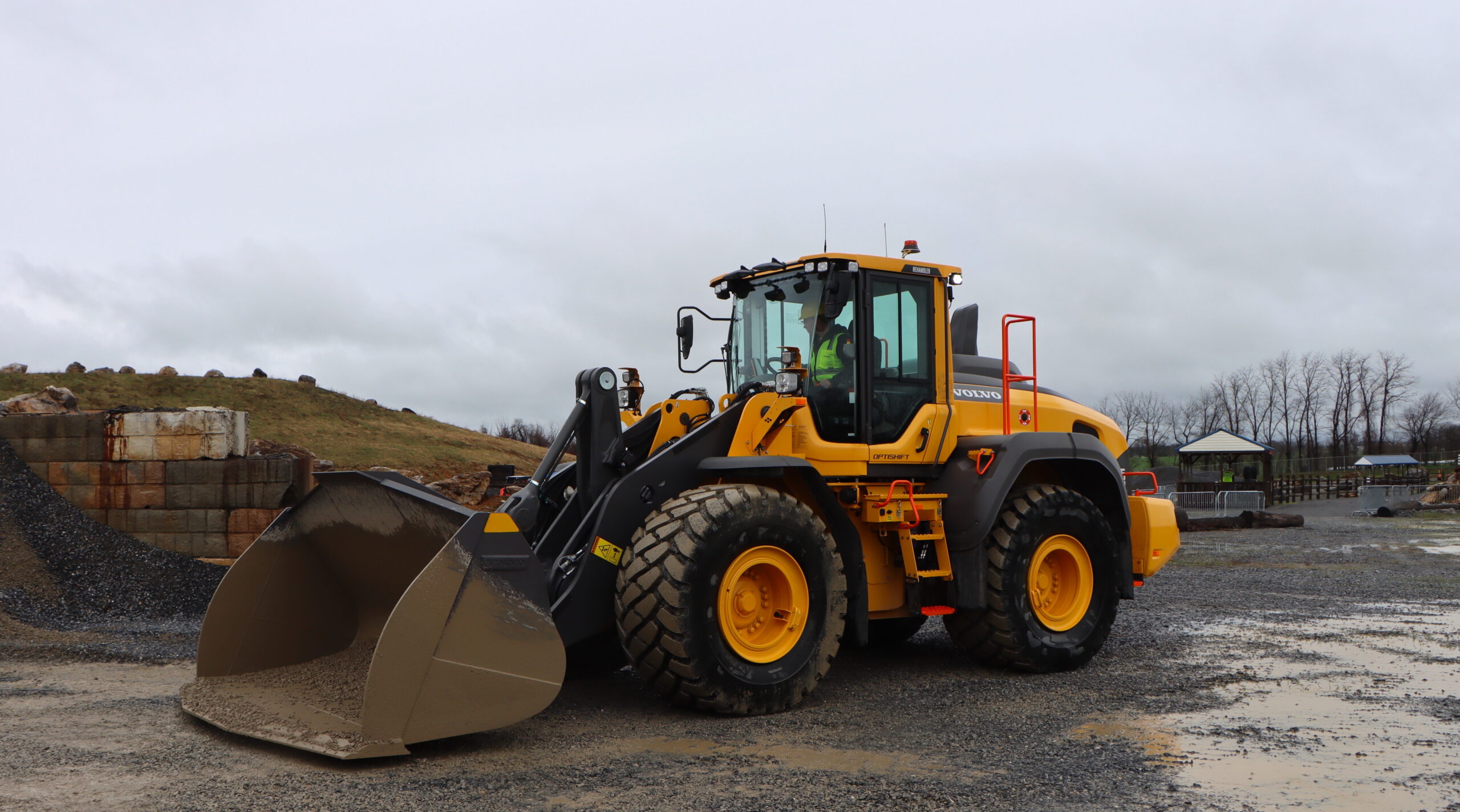 Young SkillsUSA Operator in Volvo Wheel Loader