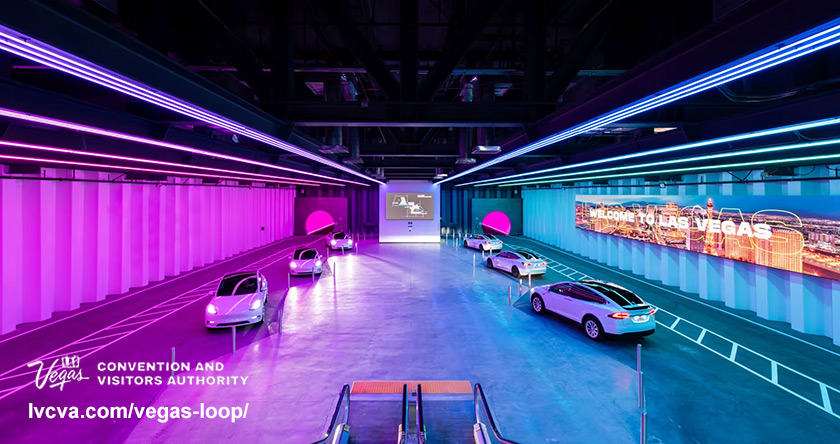 A view of the underground Las Vegas Convention Center Loop.