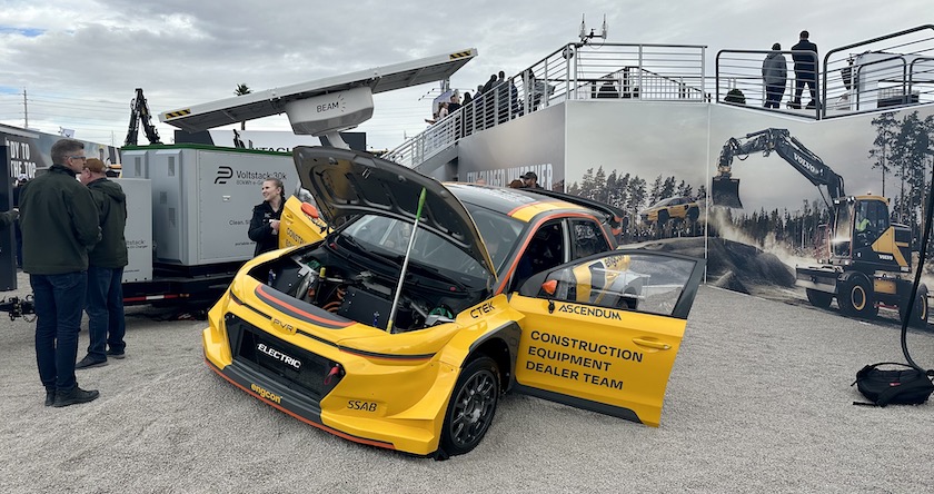 FIA World Rallycross Car on display at Volvo's CONEXPO 2023 booth