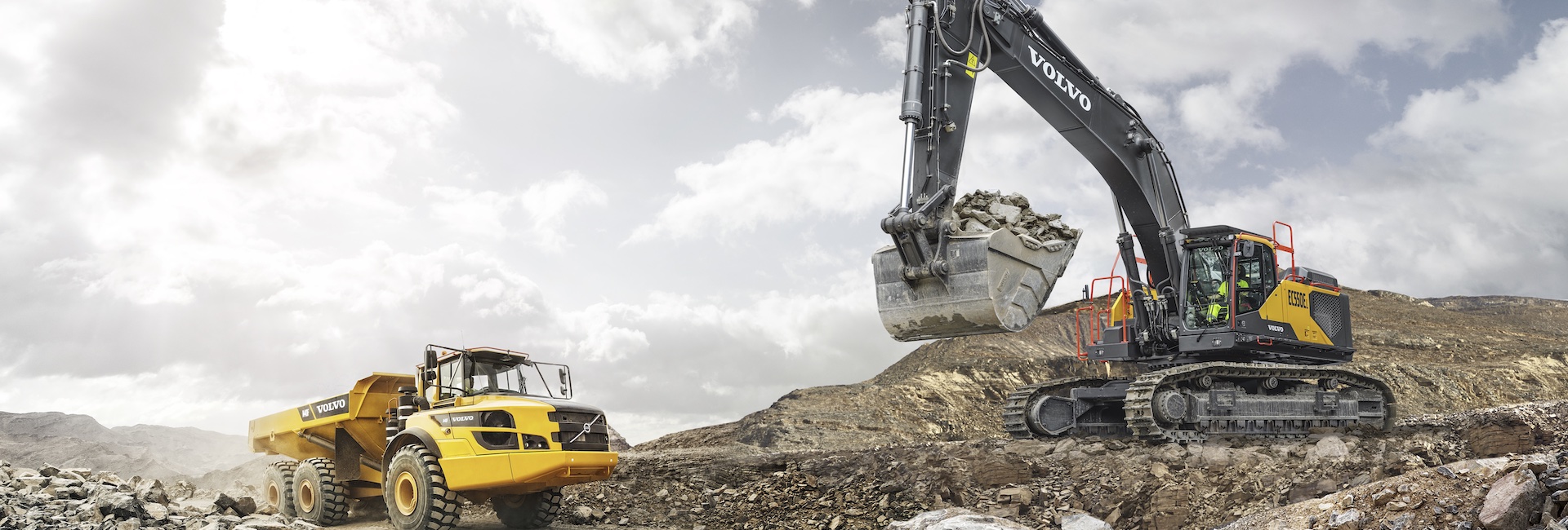 Volvo Excavator and Hauler