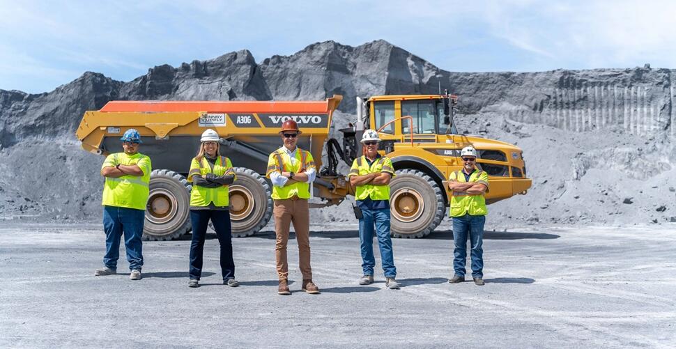 Pennsy Supply utiliza el camión articulado de acero libre de fósiles Volvo A30G en una cantera de Pensilvania