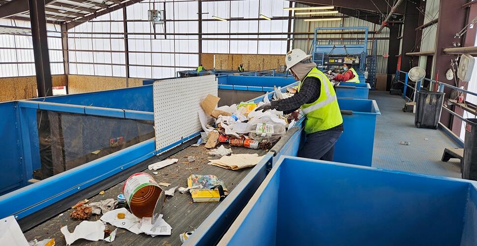 Sorting materials at Phoenix Recycling in La Plata County, Colorado.