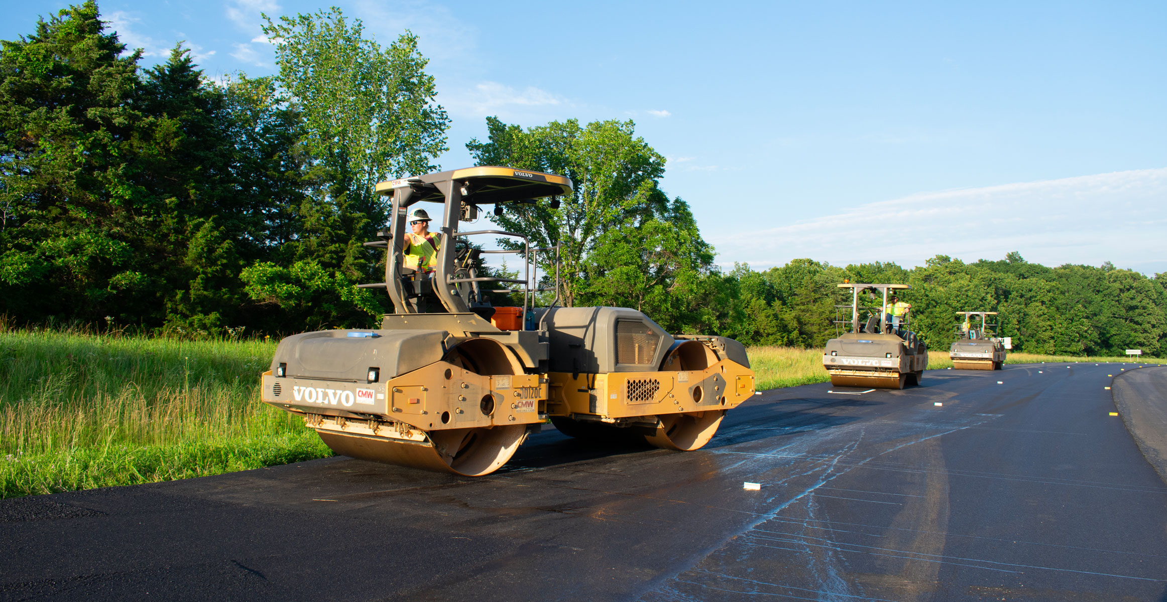 Volvo DD120C double drum compactor with West Contracting in St. Louis, Missouri
