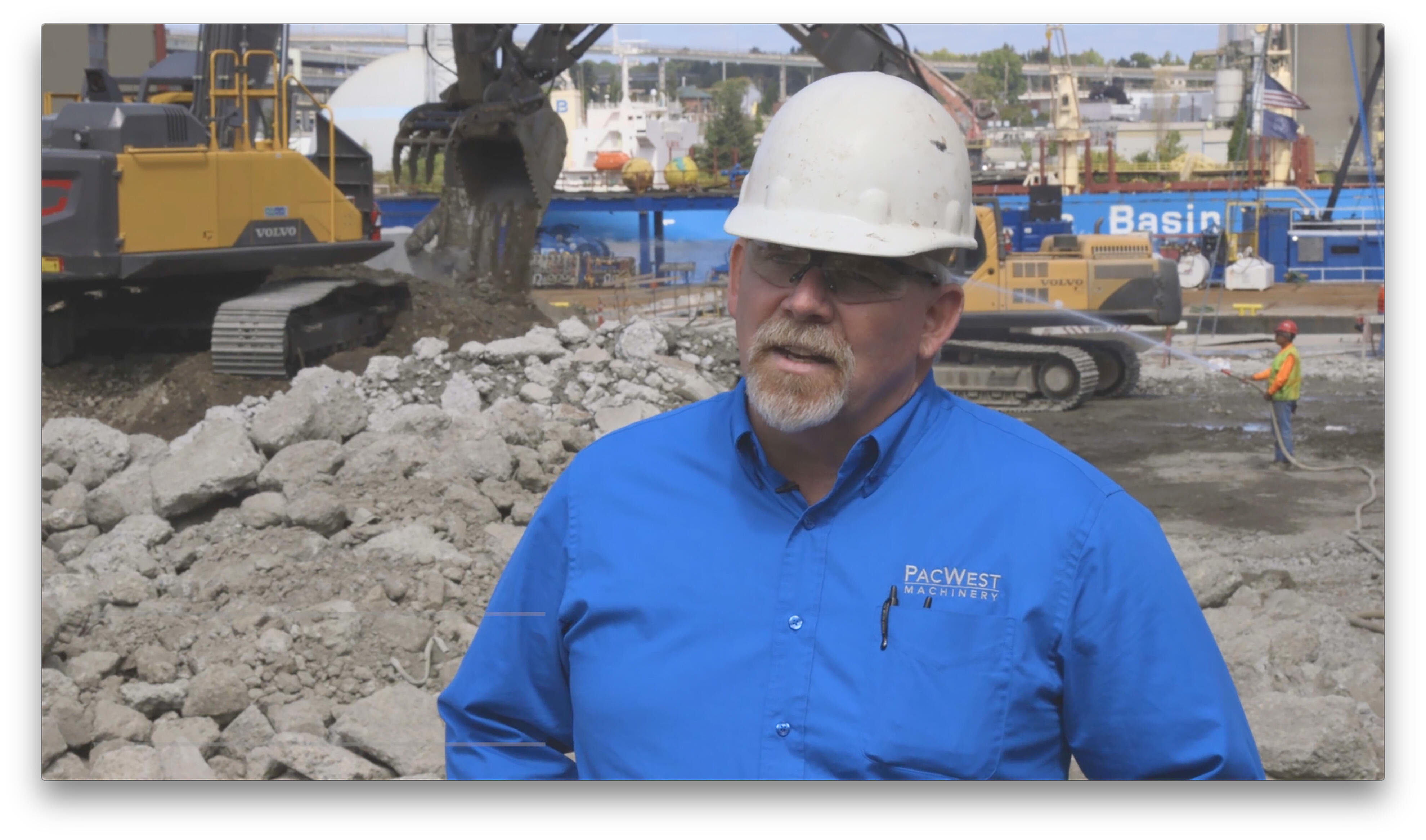 Ed Kanable, a sales representative for PacWest, works with Northwest Demolition